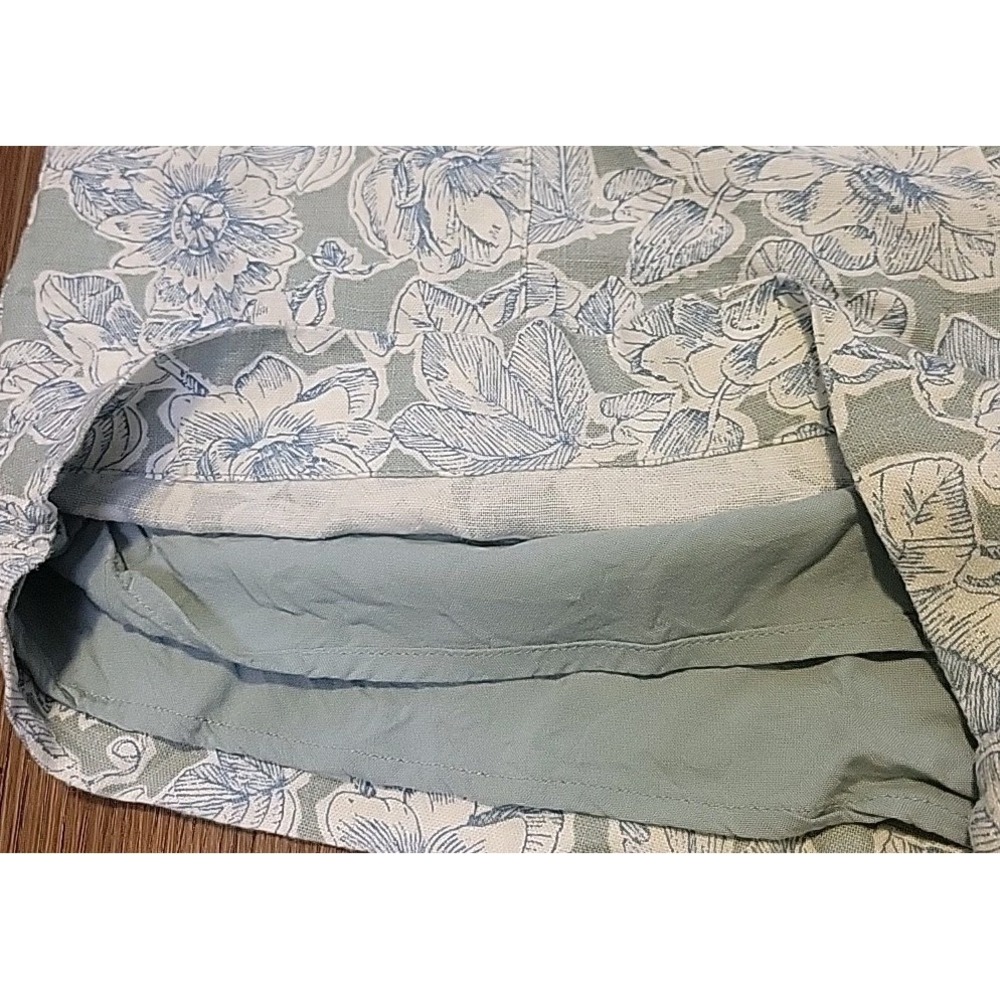 Abercrombie & Fitch Floral Print Shorts Linen Blend LARGE Elastic Waist Pockets - Picture 6 of 11